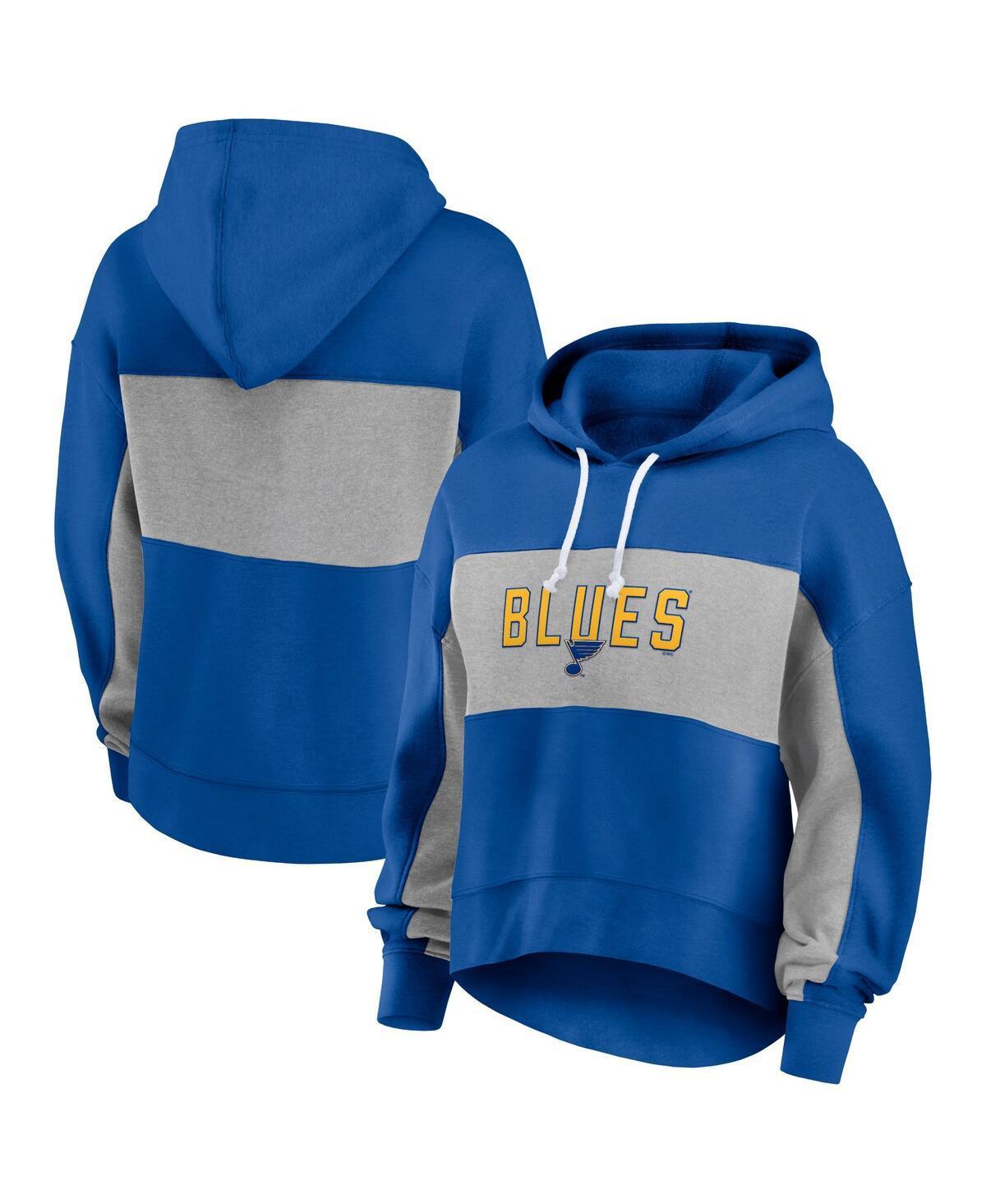 Womens Fanatics Blue St. Louis Blues Filled Stat Sheet Pullover Hoodie Product Image