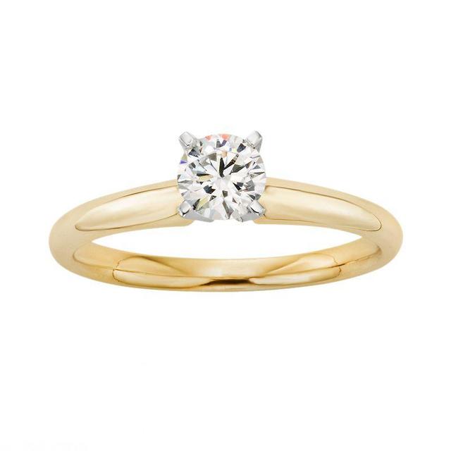 The Regal Collection 18k Gold 1/2-ct. T.W. IGL Certified Colorless Diamond Solitaire Ring, Womens White Product Image