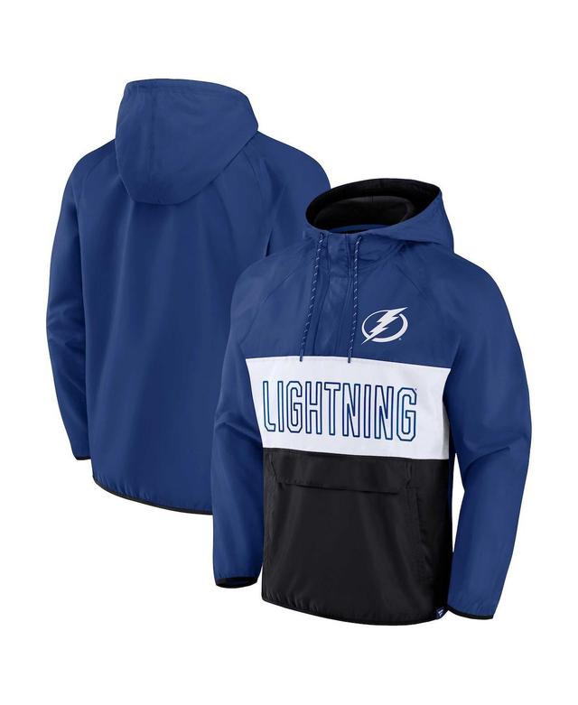 Mens Fanatics Blue Tampa Bay Lightning Backhand Shooter Defender Anorak Raglan Hoodie Quarter-Zip Jacket - Blue Product Image