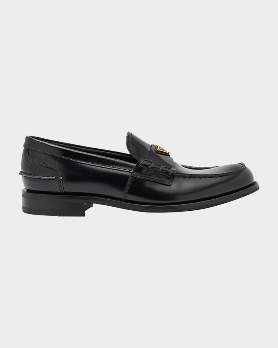 Men's Brushed Leather Split-Toe Loafers Product Image