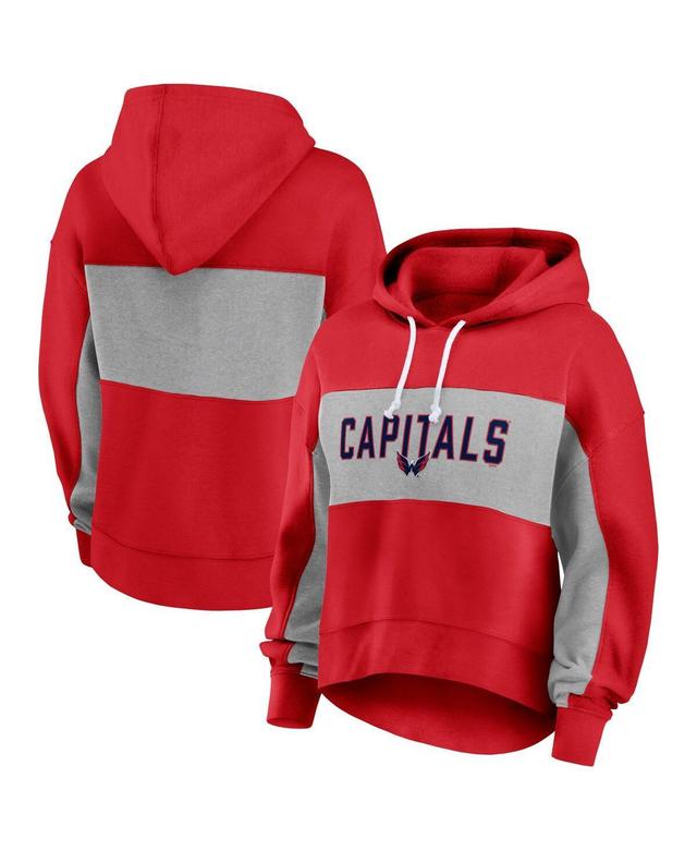 Womens Fanatics Red Washington Capitals Filled Stat Sheet Pullover Hoodie Product Image