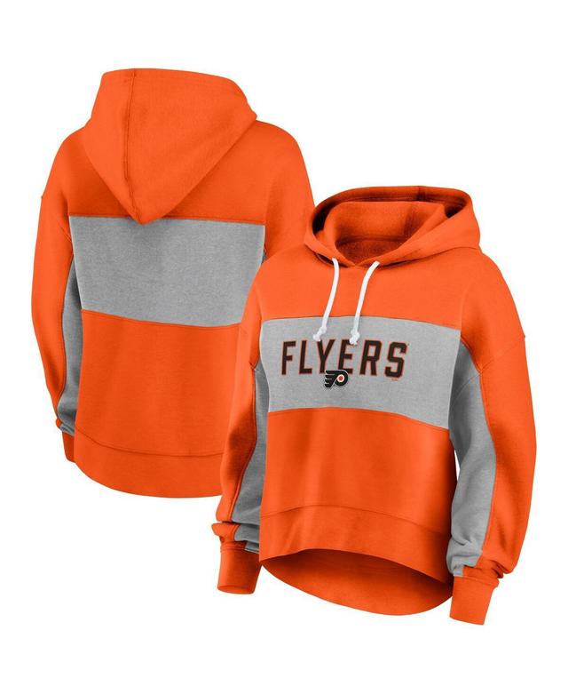 Womens Fanatics Branded Orange Philadelphia Flyers Filled Stat Sheet Pullover Hoodie Product Image