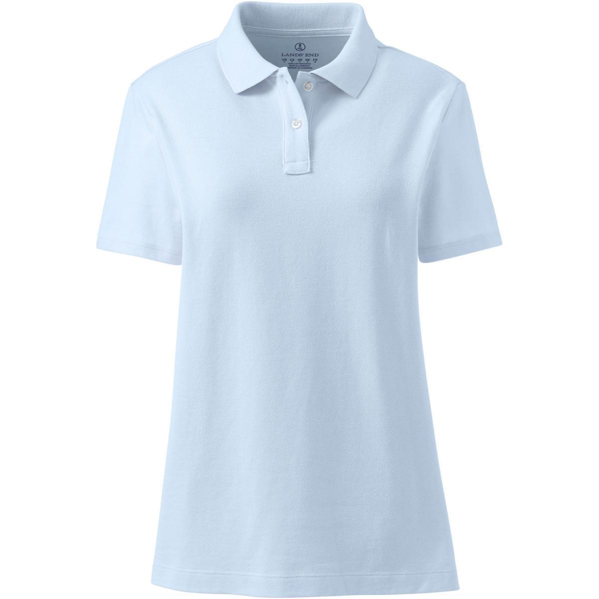 Women's Short Sleeve Feminine Fit Mesh Polo Shirt - Lands' End Product Image