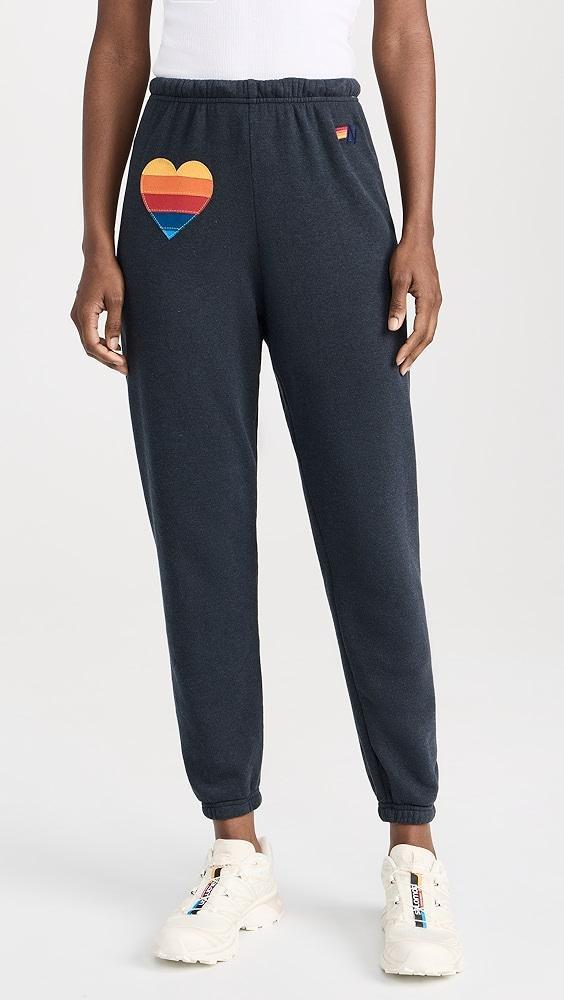 Aviator Nation Rainbow Heart Stitch Sweatpants | Shopbop Product Image