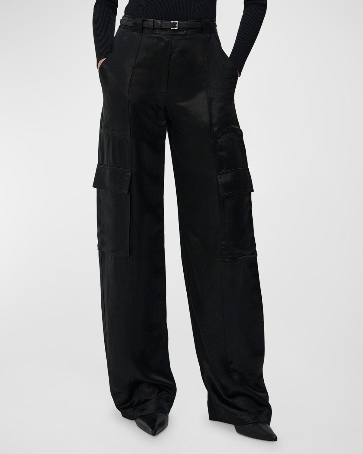 Beatriz Faux Leather Wide-Leg Cargo Pants product image