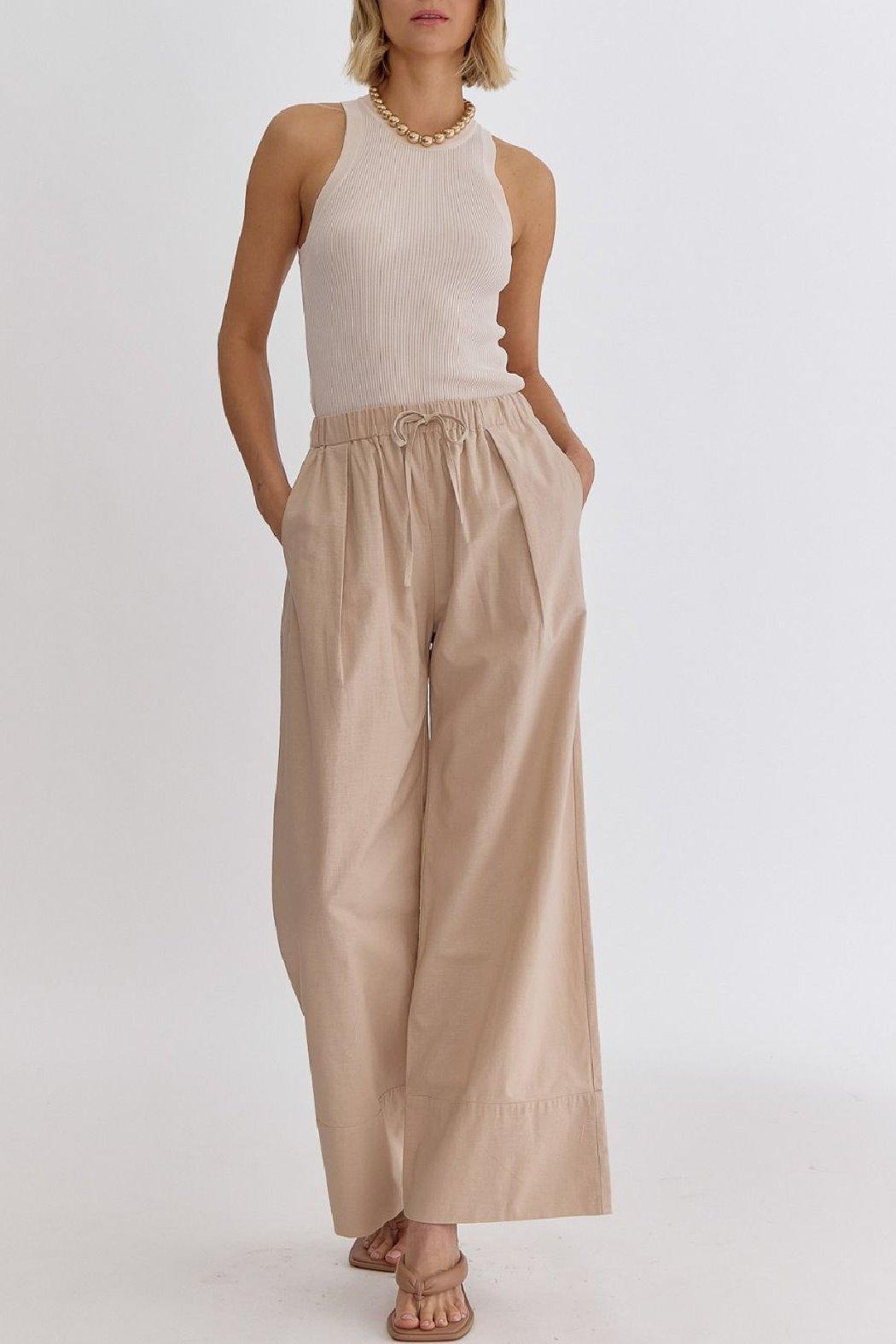 Drawstring Wideleg Pant Product Image