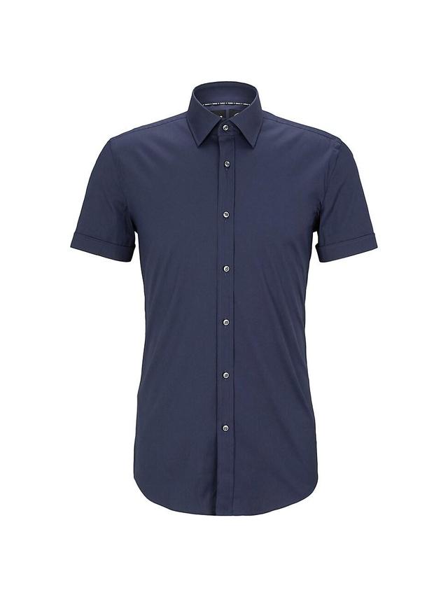 Mens Slim-Fit Shirt in Easy-Iron Stretch Poplin Product Image