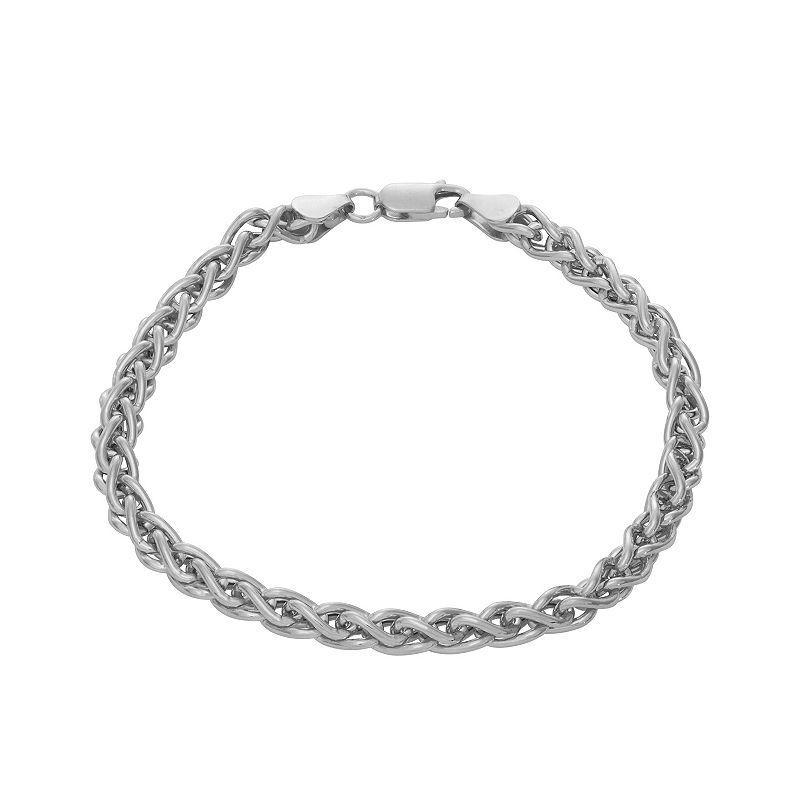 Giorgio di Vicenza Sterling Silver Mens Italian Wheat Chain Bracelet Product Image