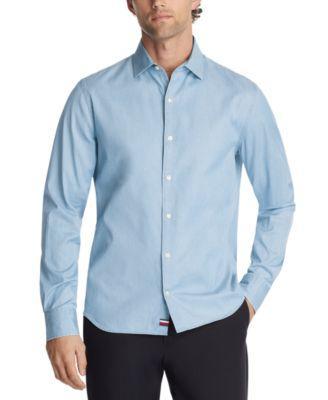 Tommy Hilfiger Mens Regular-Fit Untucked Length Dress Shirt Product Image