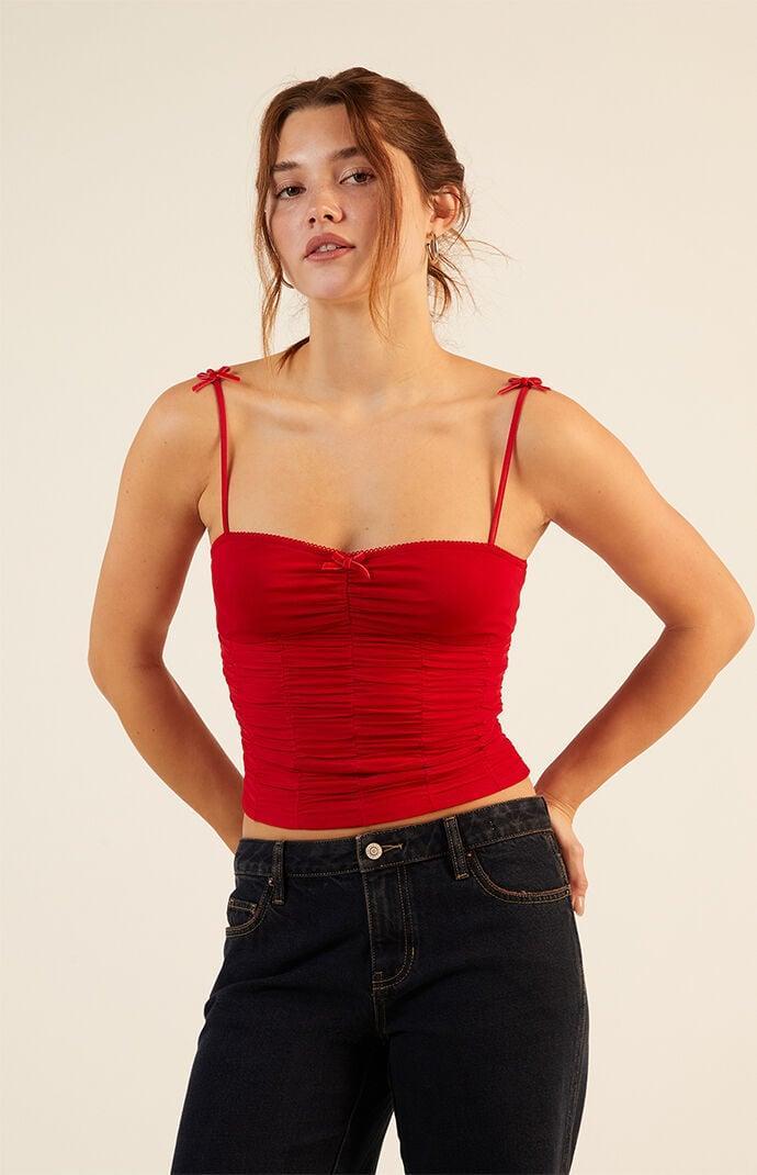 Women's Kyla Mesh Bow Tank Top Product Image