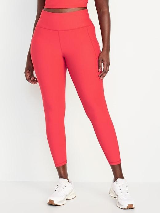 High-Waisted PowerSoft Ribbed Leggings Product Image