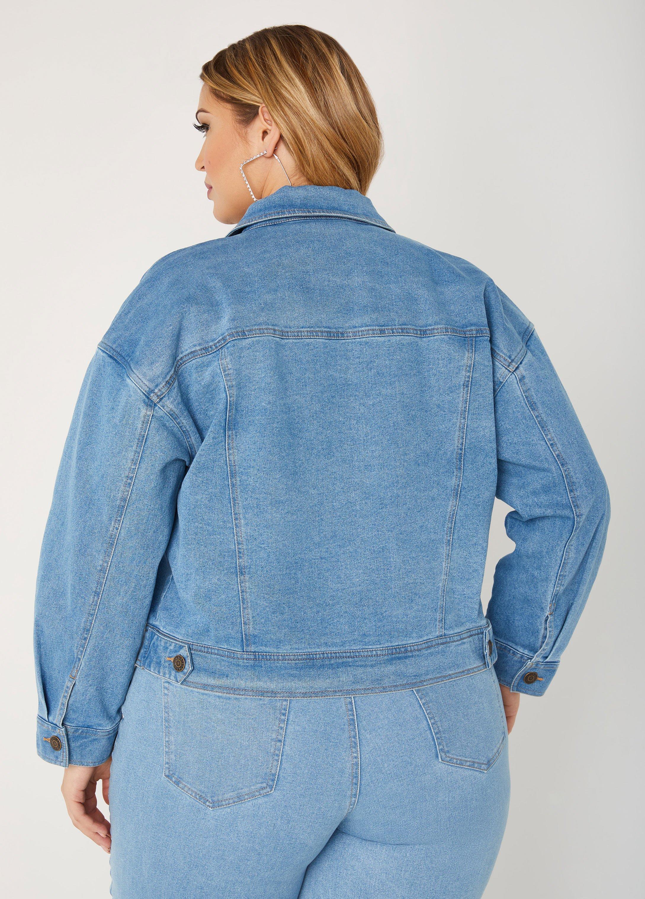 Crystal Cutout Denim Jacket Product Image