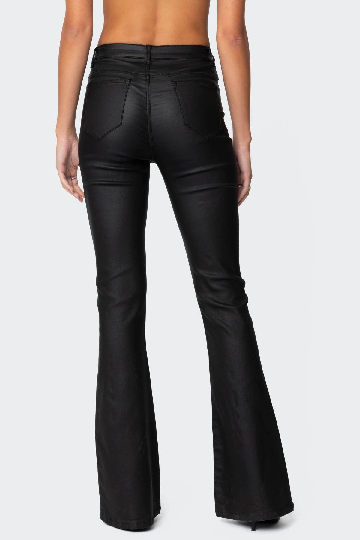 Luna Faux Leather Flare Jeans Product Image