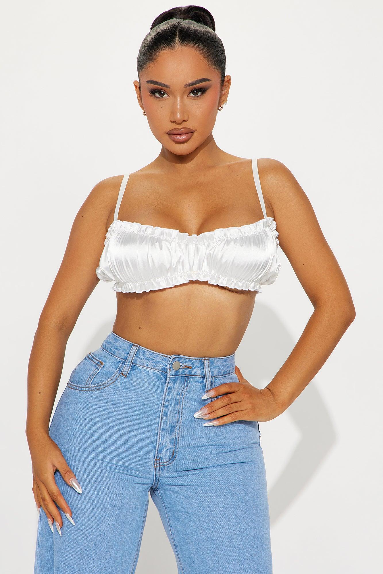 Privacy Please Satin Top - White Product Image