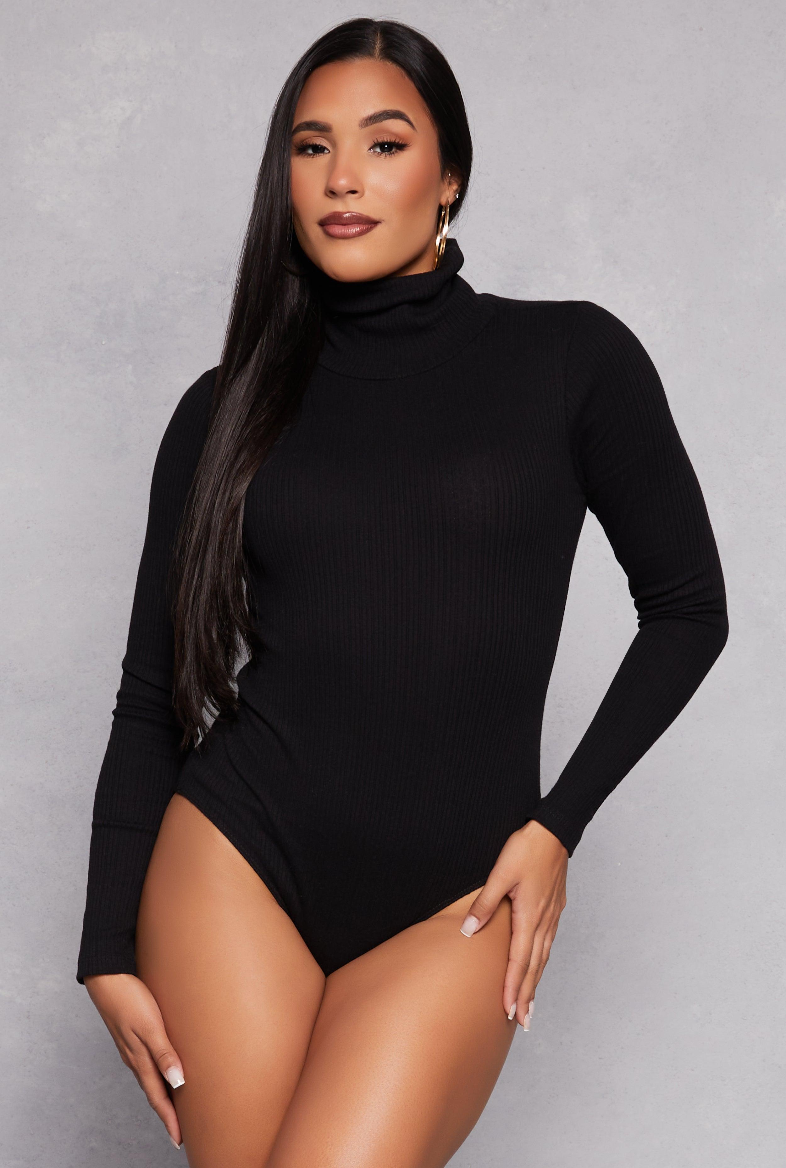 Womens Turtleneck Long Sleeve Bodysuit Product Image