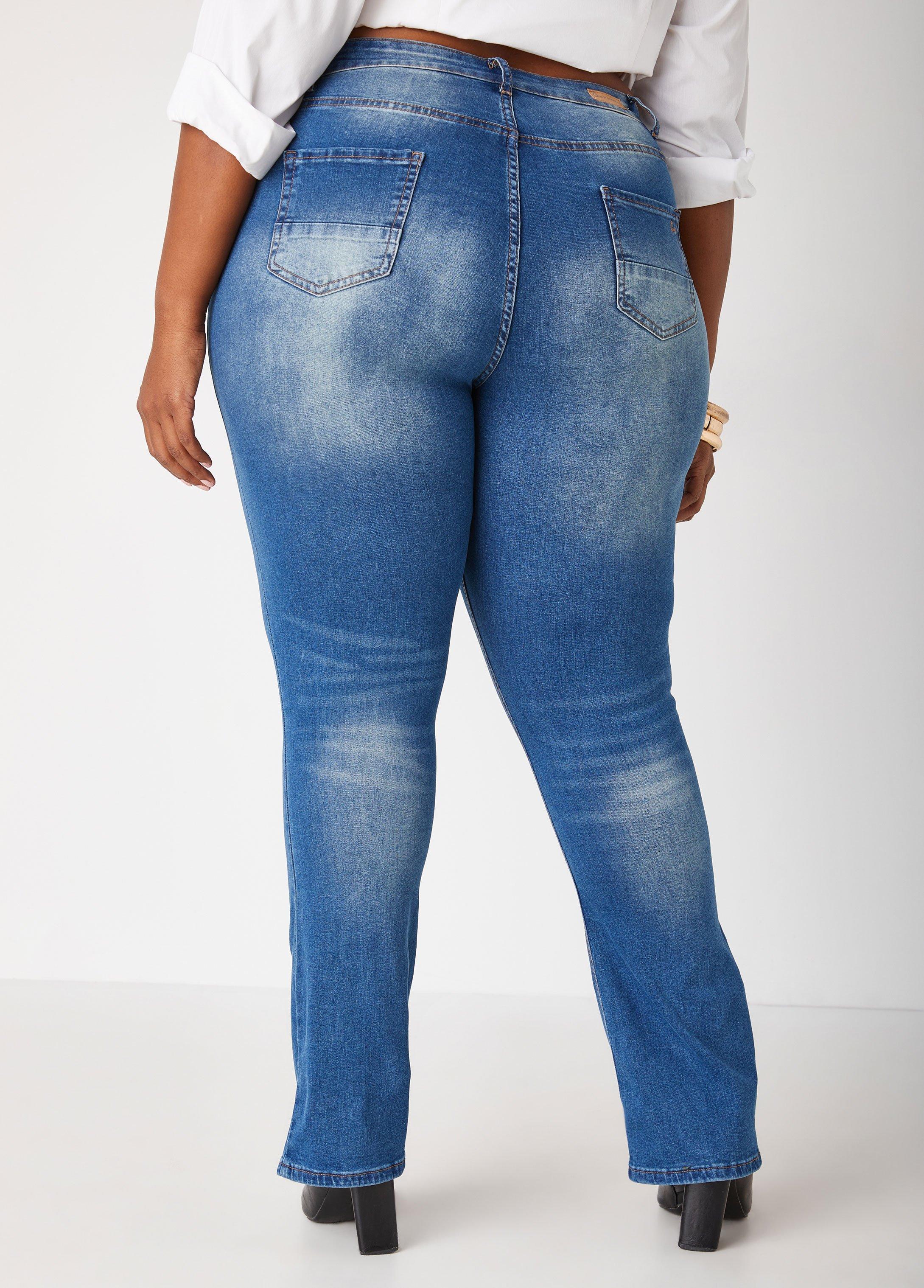 Plus Size High Rise Bootcut Jeans Ashley Stewart Product Image