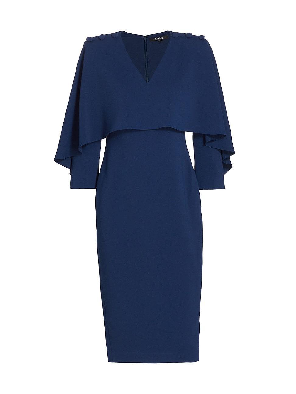 Womens Crepe Cape Sheath Midi-Dress Product Image