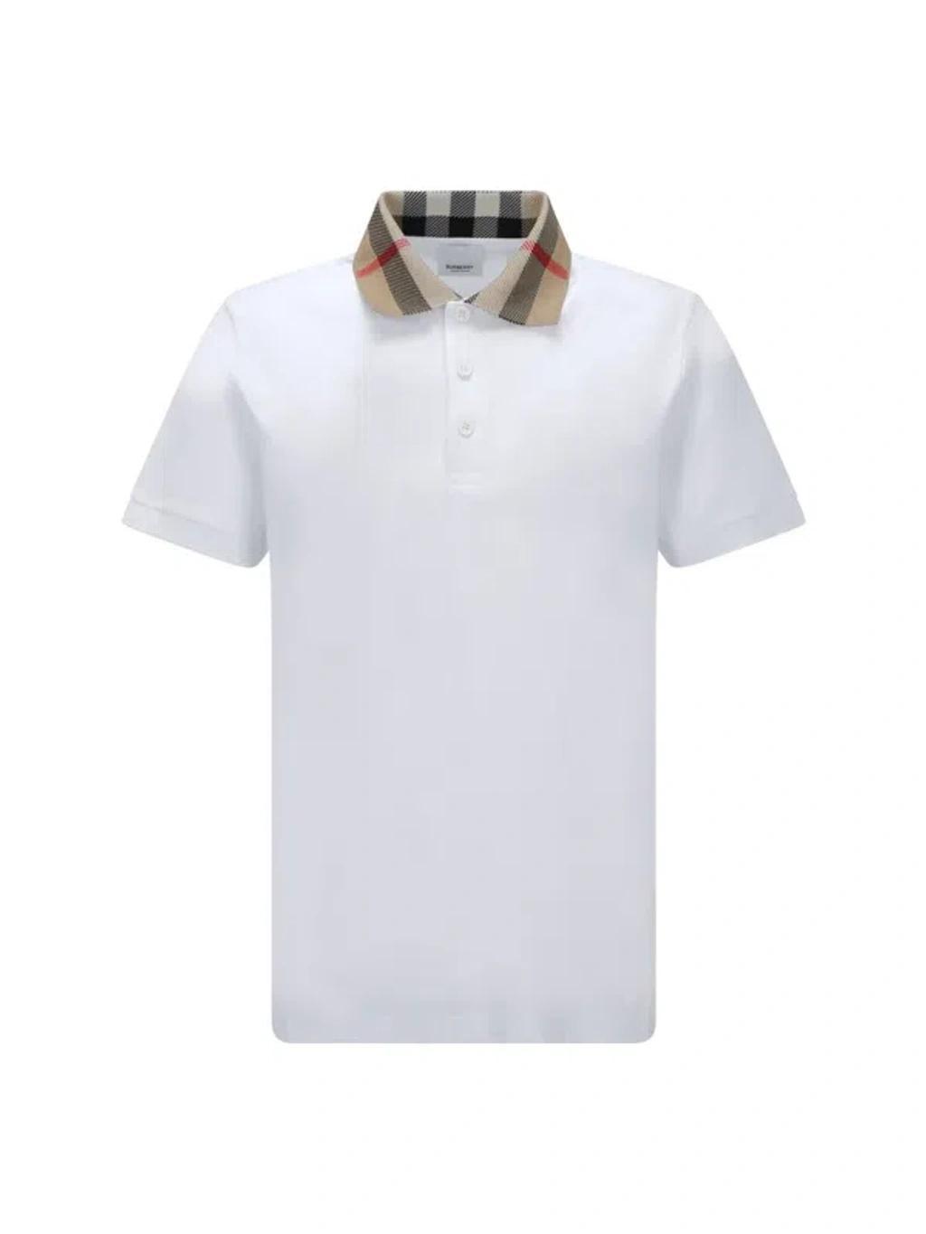 BURBERRY Cody Polo Shirt In White Product Image