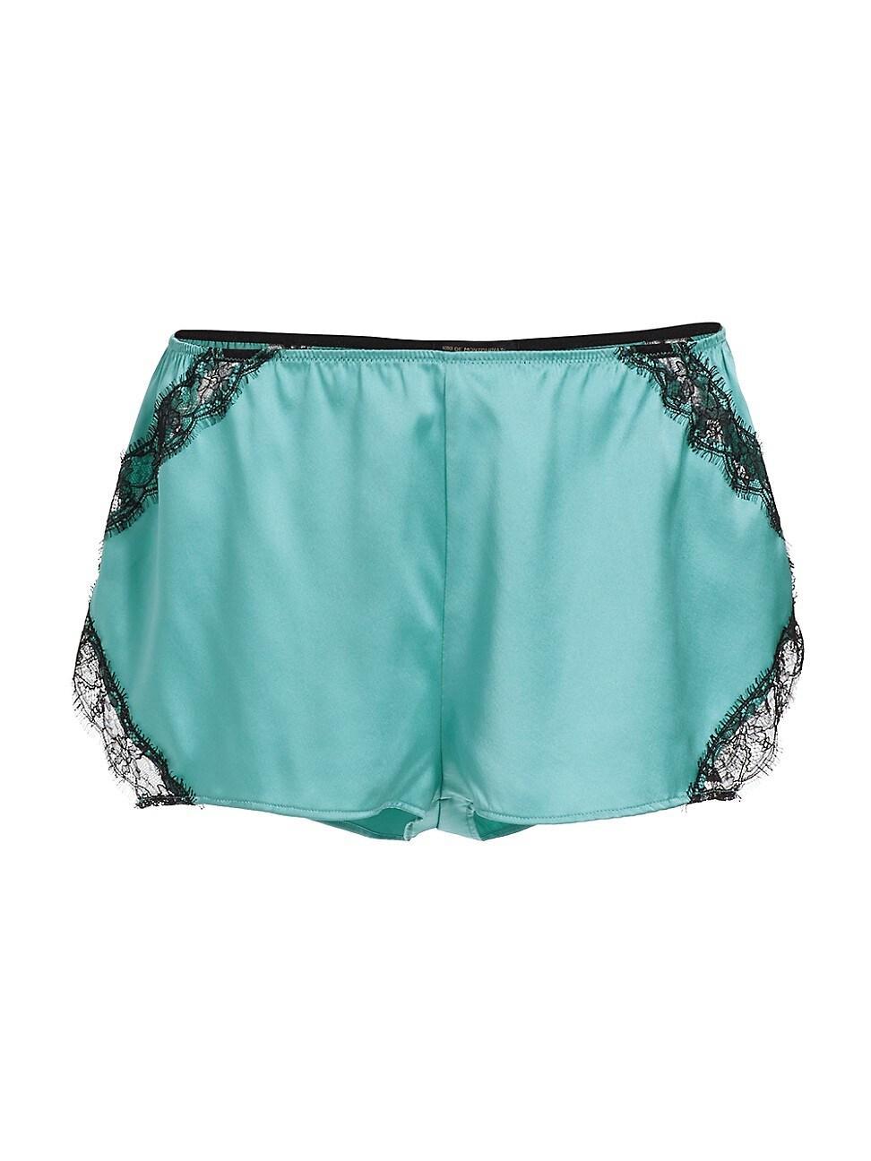 Womens Lace Inset Silk Tap Shorts Product Image