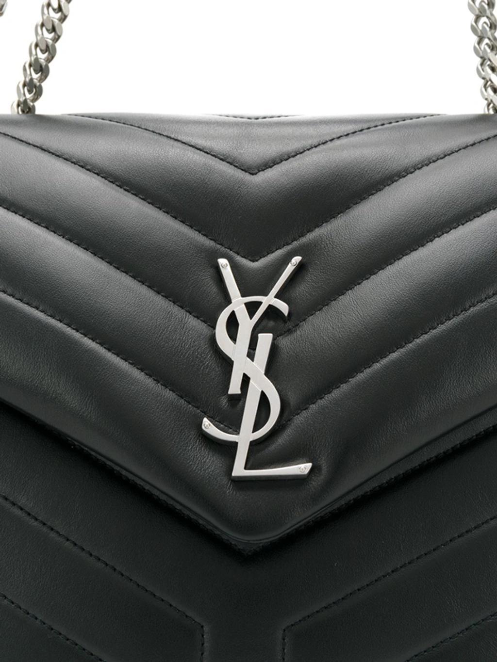 SAINT LAURENT Medium Loulou Quilted Shoulder Bag In Black Product Image