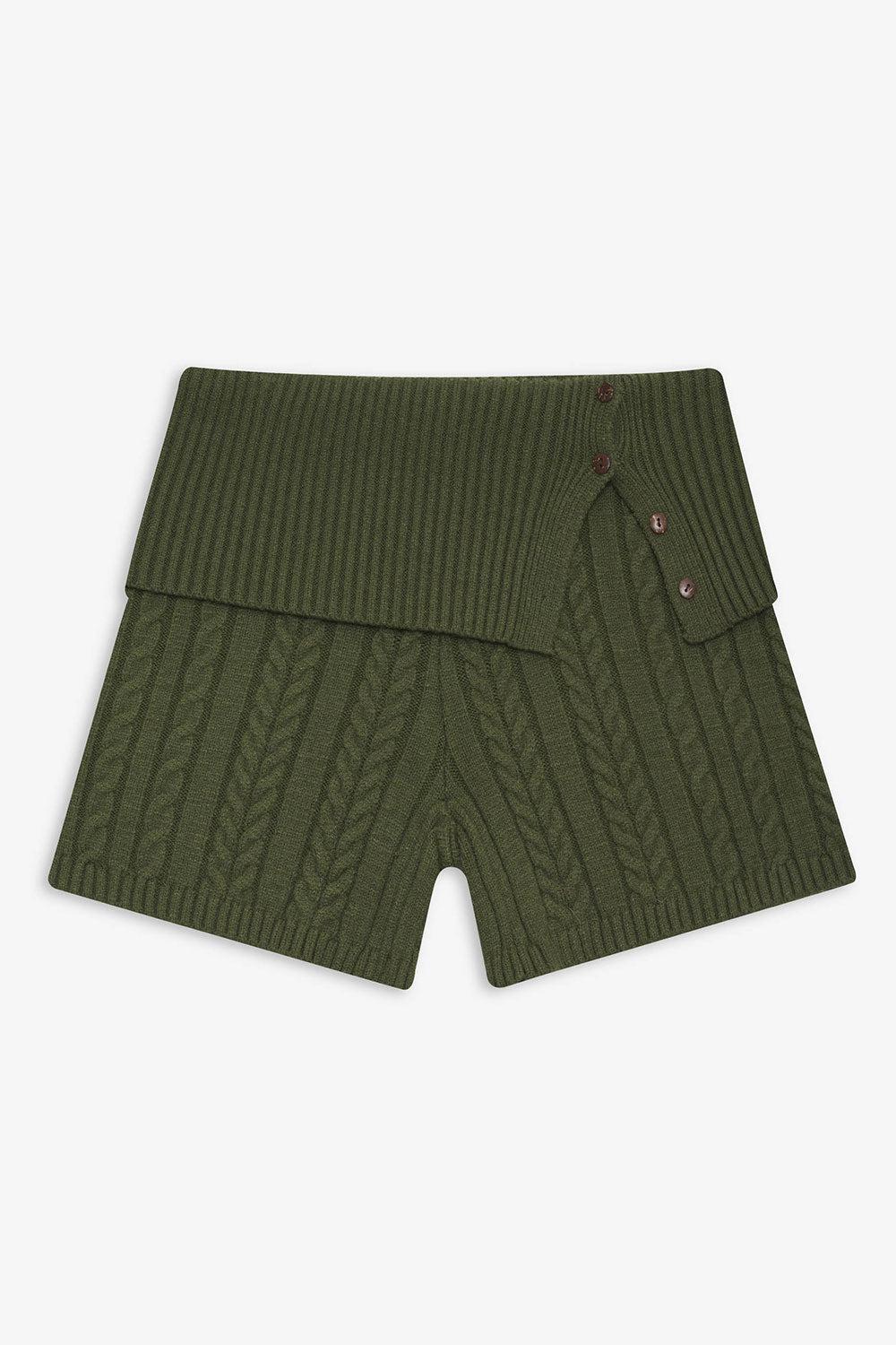 Nolan Cable Cloud Knit Mini Short - Jade Green Product Image