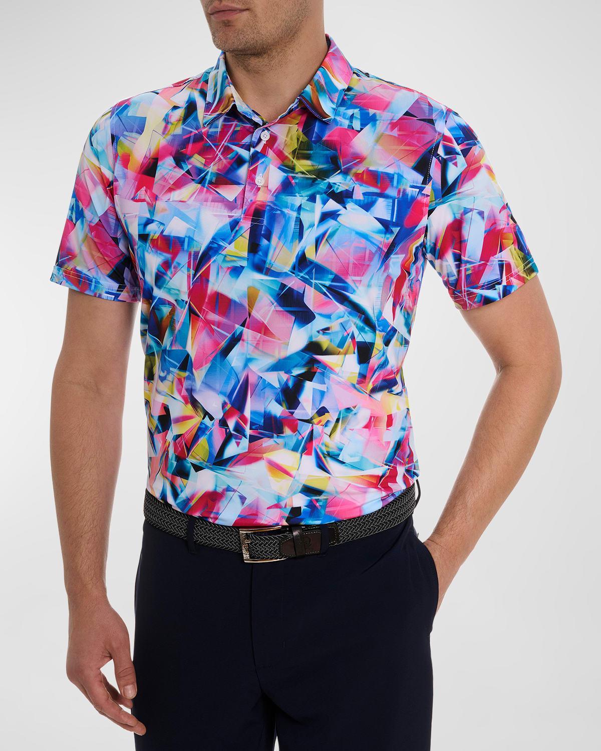 Mens Color Up Abstract Polo Shirt Product Image