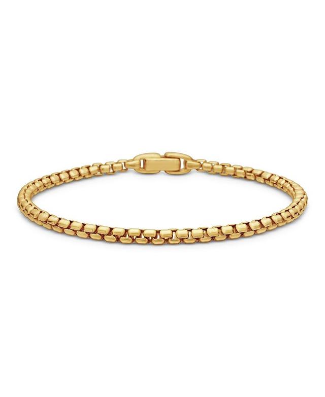 Mens Box Chain Bracelet in 18K Yellow Gold 3.4mm Product Image