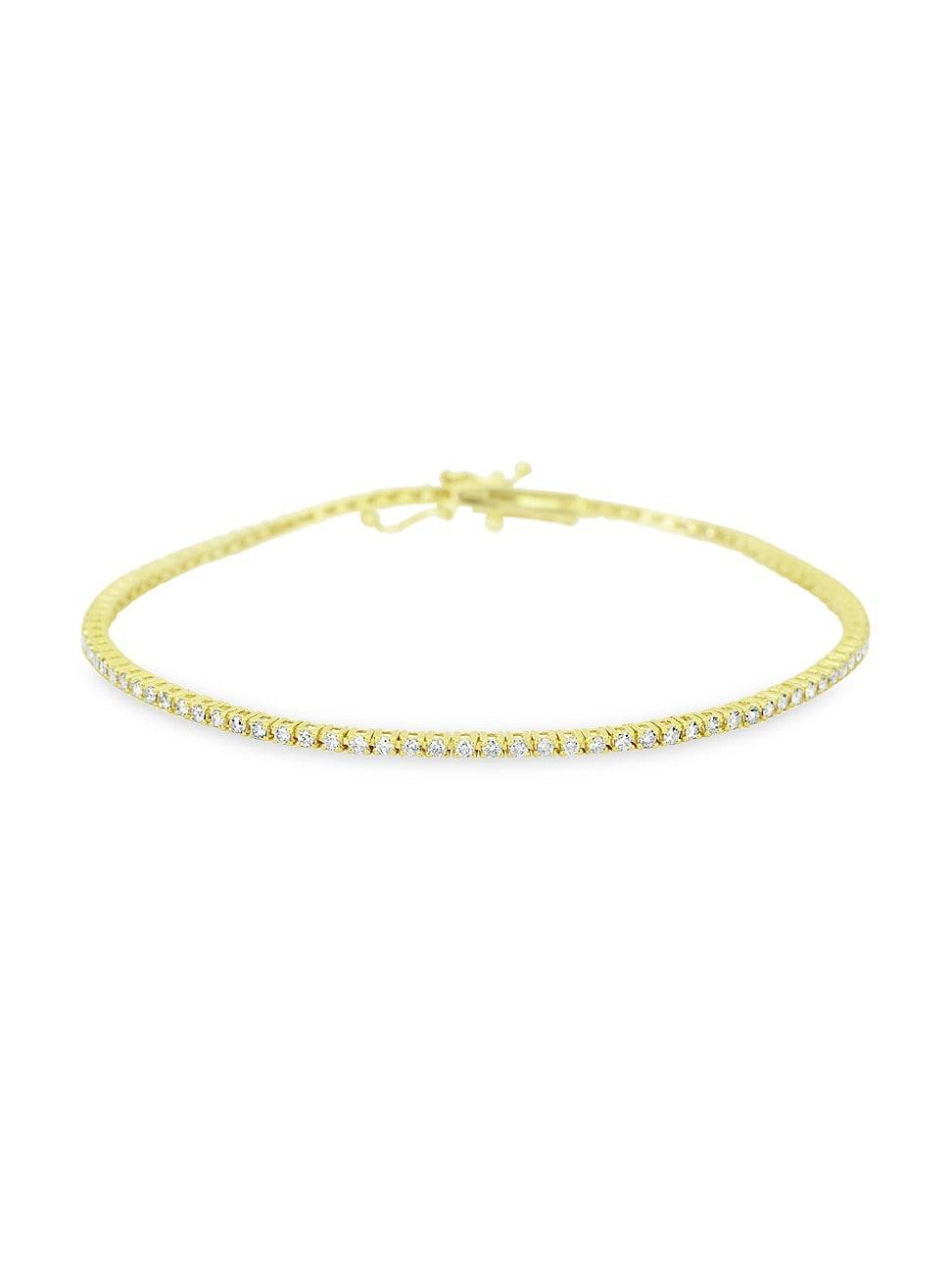 Womens 14K Yellow Gold & 1 TCW Diamond Tennis Bracelet Product Image