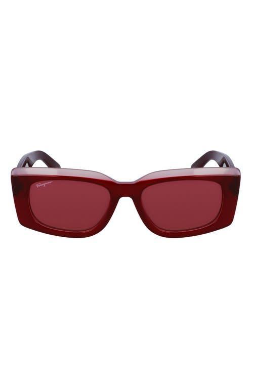 FERRAGAMO 54mm Rectangular Sunglasses Product Image