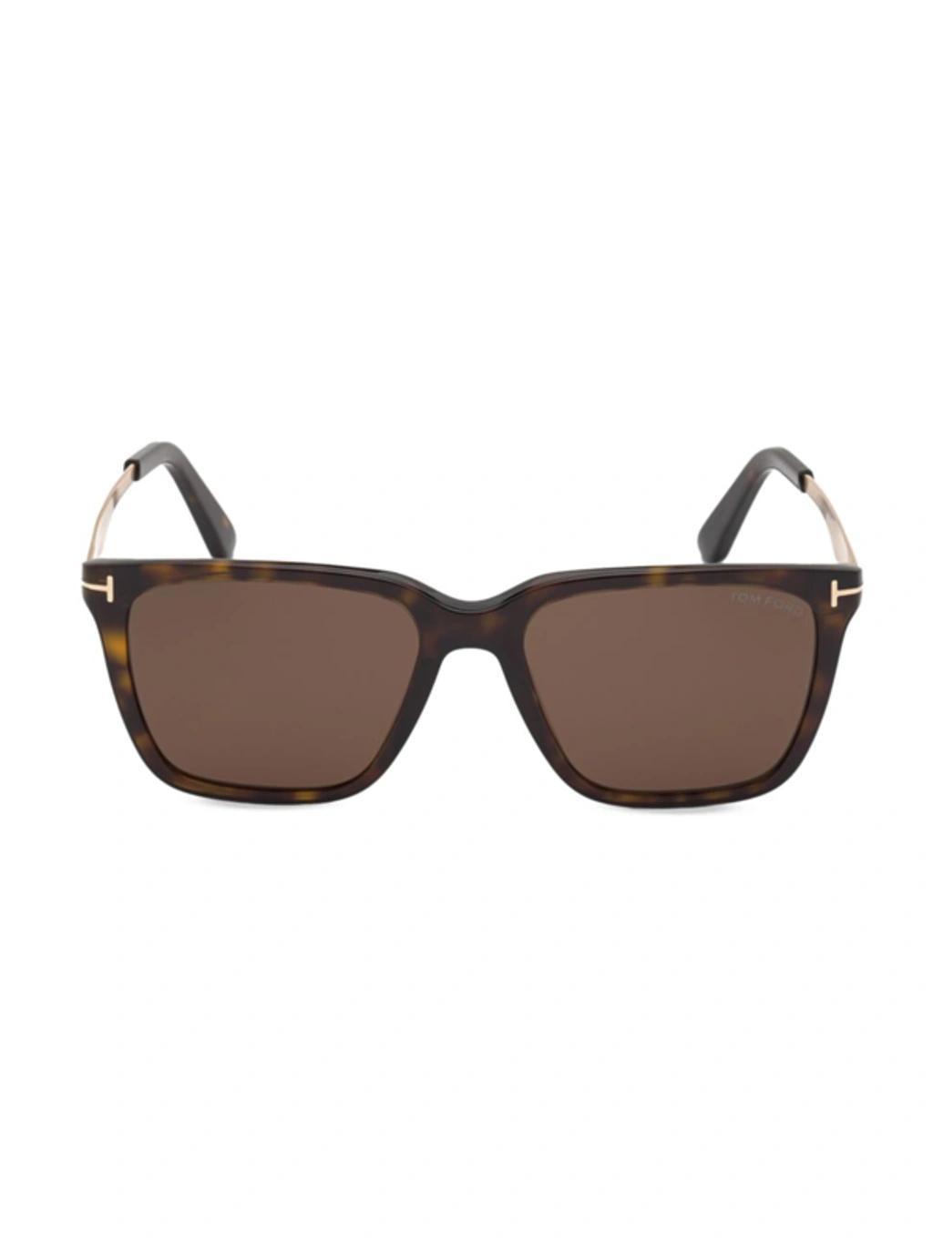 TOM FORD Garrett 54mm Polarized Square Sunglasses In Dark Havana Product Image