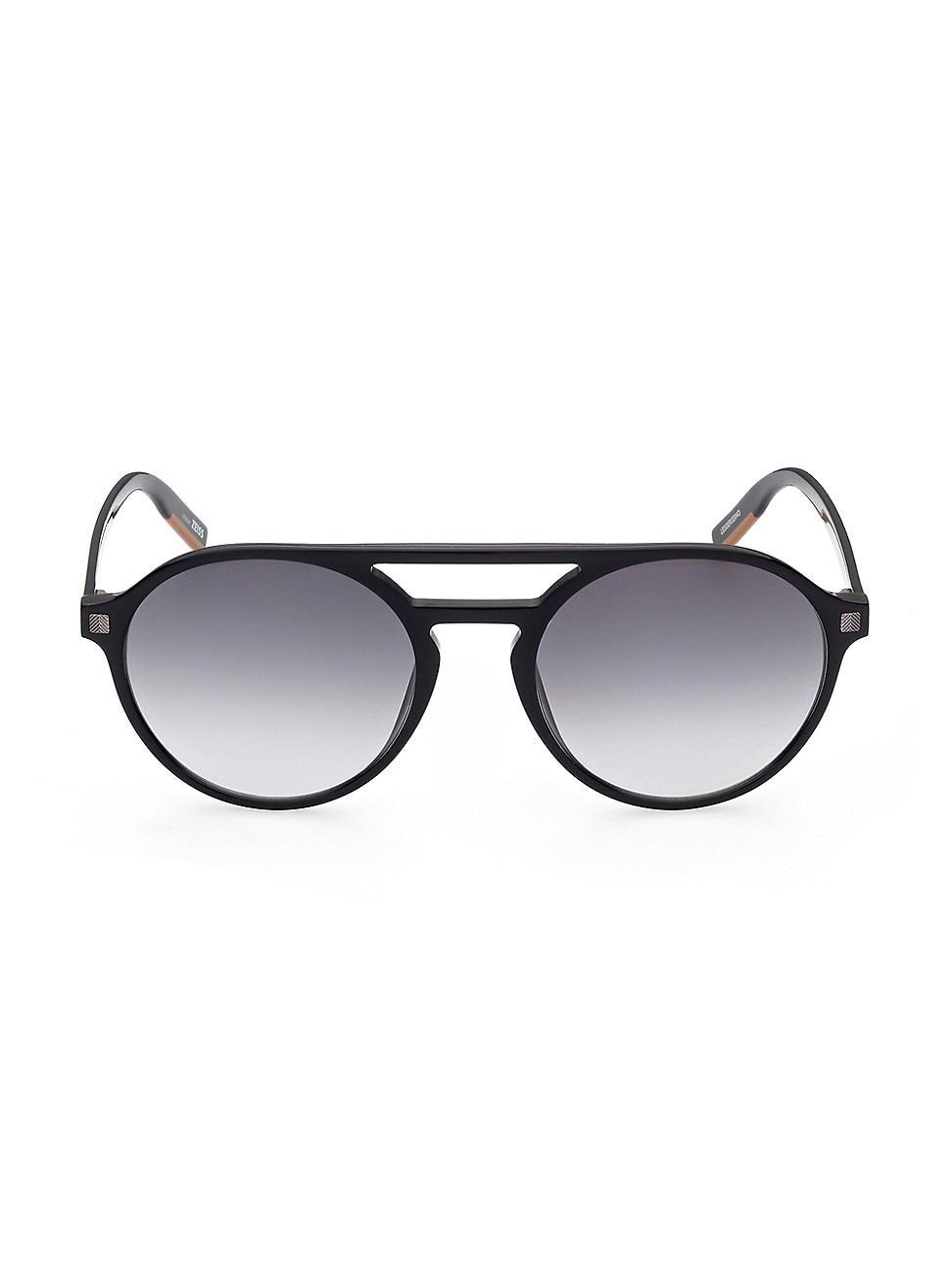 Mens 54MM Pilot Sunglasses - Black Product Image