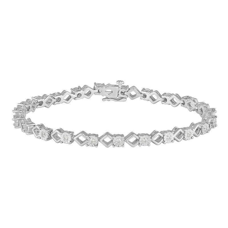 Royal Aura Sterling Silver 1/2 Carat T.W. Diamond Bracelet, Womens Product Image