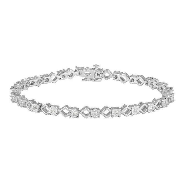 Royal Aura Sterling Silver 1/2 Carat T.W. Diamond Bracelet, Womens Product Image