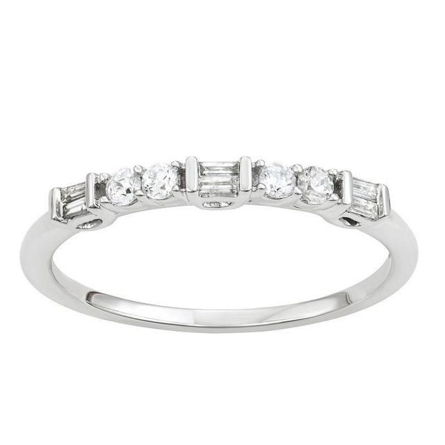 Simply Vera Vera Wang 14k White Gold 1/5 Carat T.W. Diamond Wedding Band, Womens Product Image