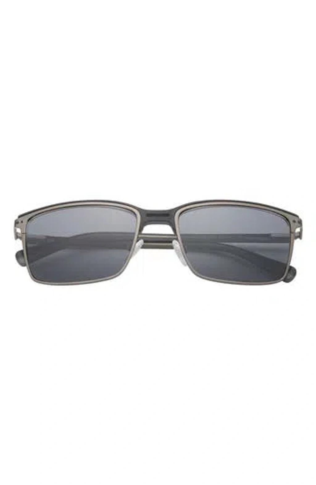 London 57mm Polarized Rectangle Sunglasses In Black Product Image