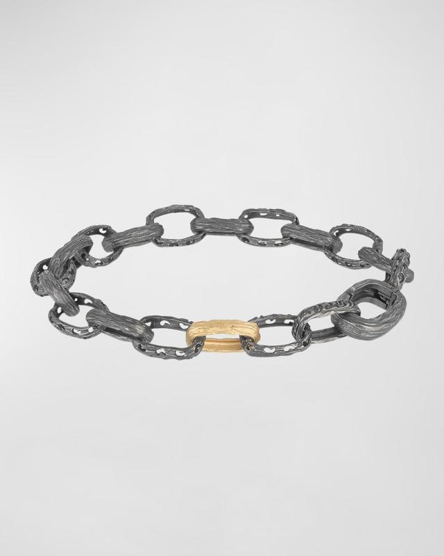 Mens Warrior Link Bracelet with Gold Clasp Product Image