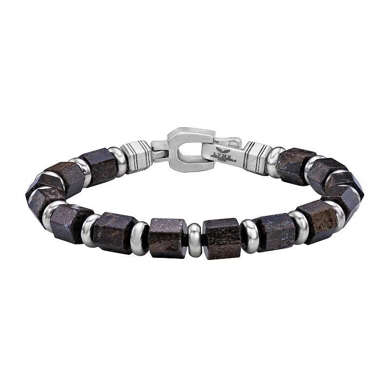 Mens LYNX Stainless Steel Bead Bracelet Bronzite Product Image