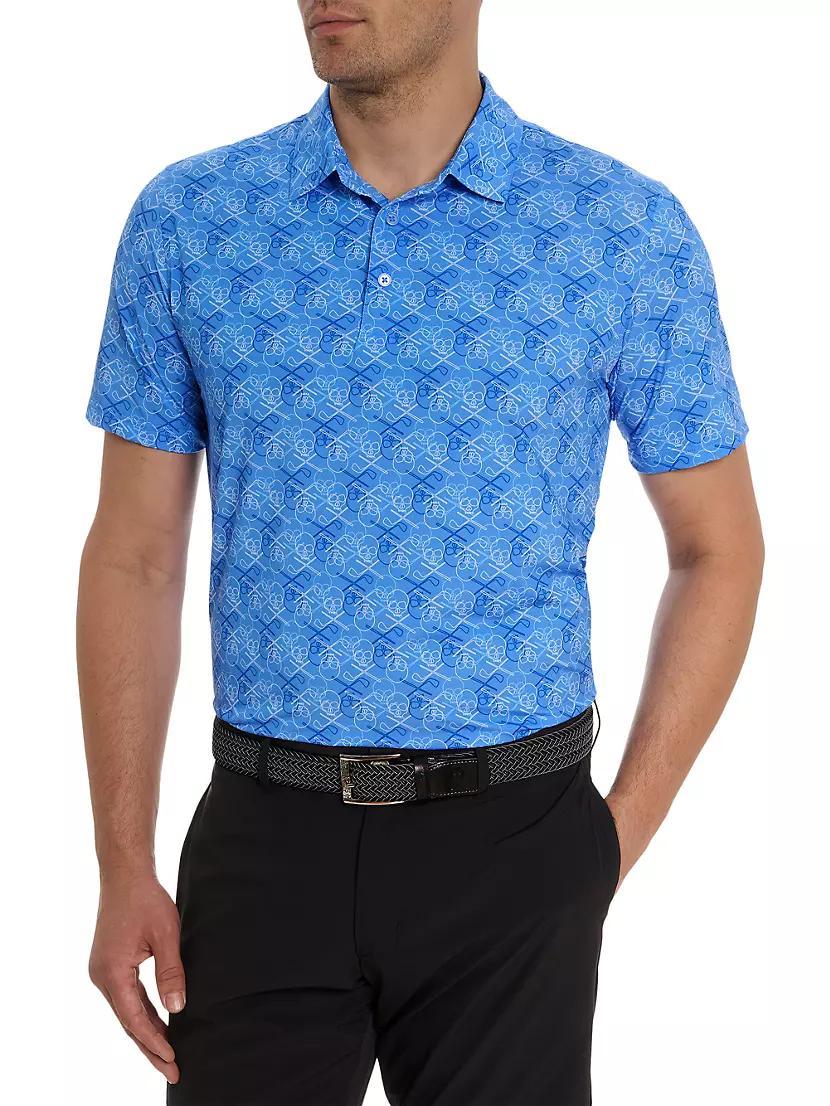 Iron Skull Knit Polo Shirt Product Image