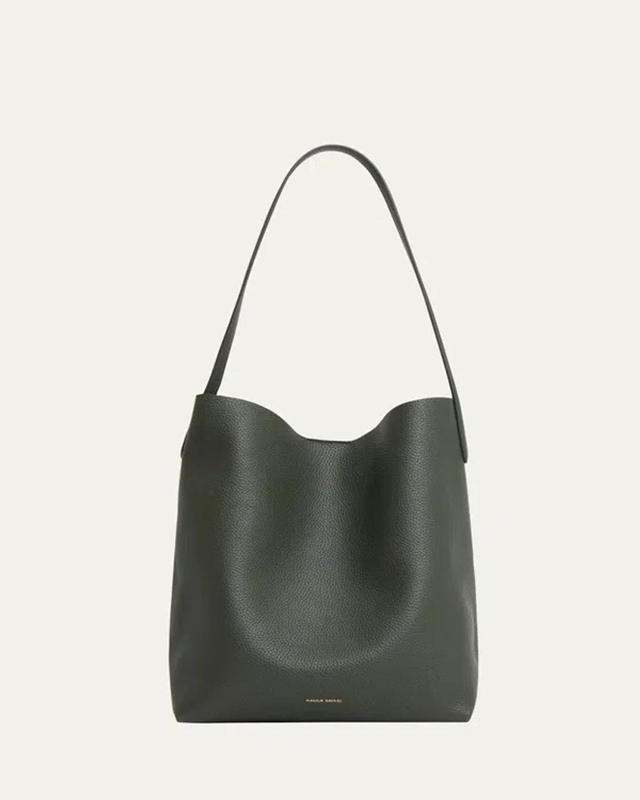 MANSUR GAVRIEL Everyday Leather Shoulder Bag In Green Product Image