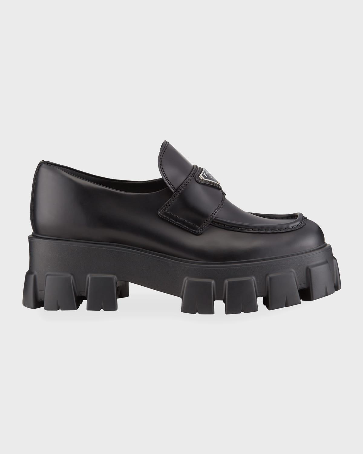 Monolith Leather Logo Platform Loafers Product Image