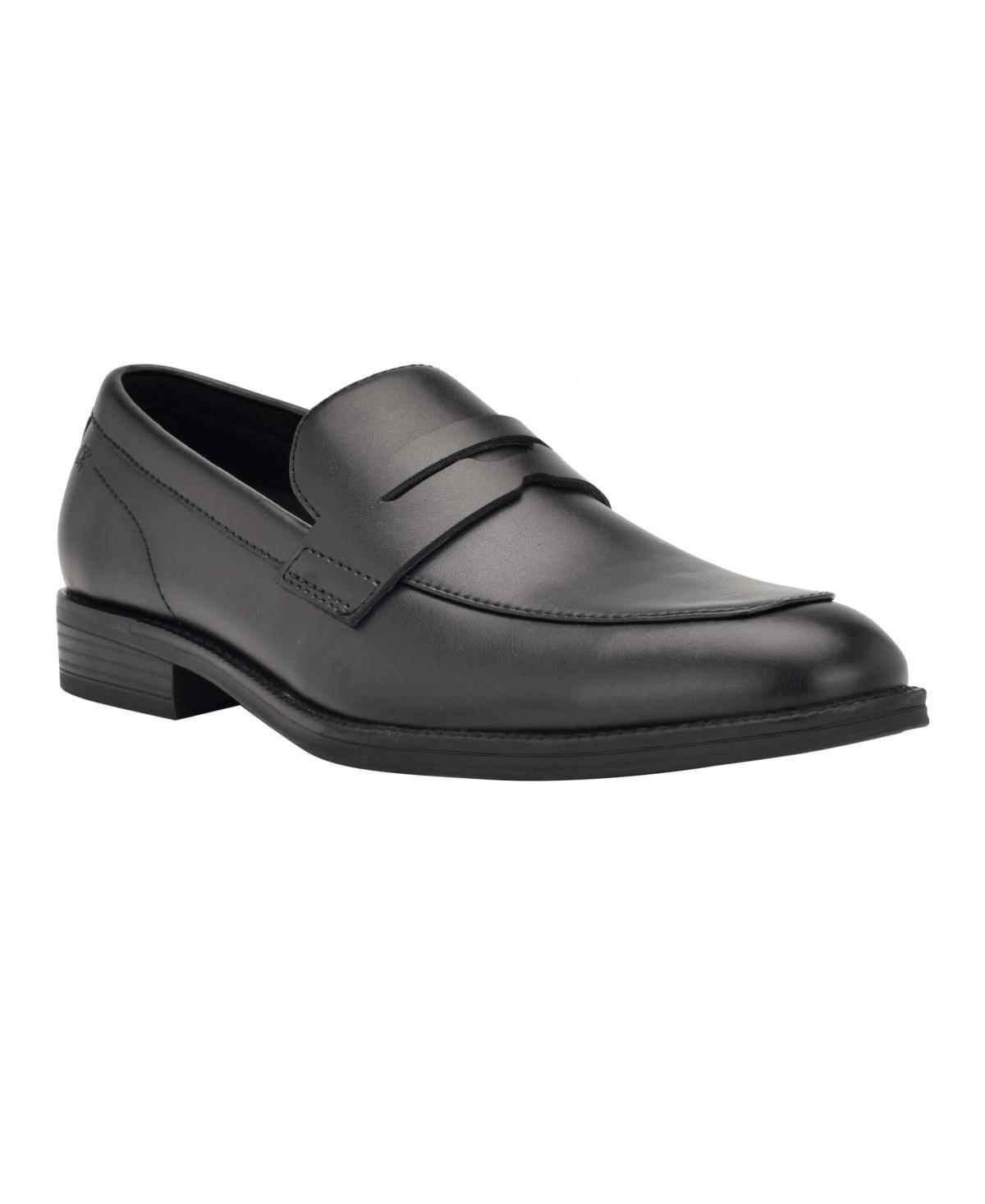 Calvin Klein Mens Jay Leather Penny Loafers - Black Product Image