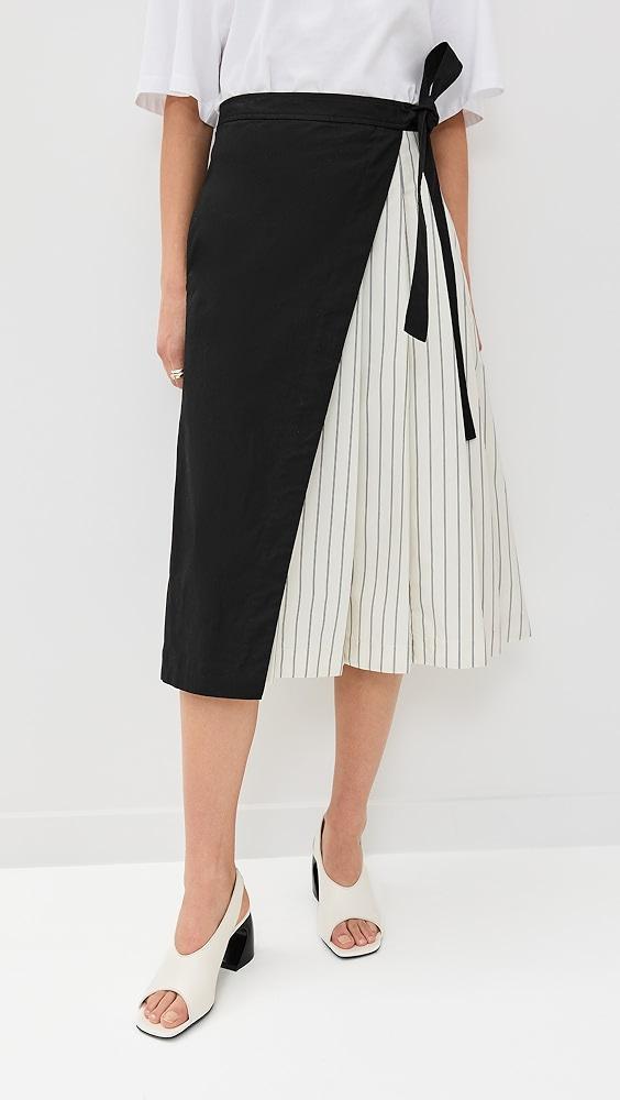 3.1 Phillip Lim Wrap Skirt With Pleated Poplin Combo | Shopbop Product Image