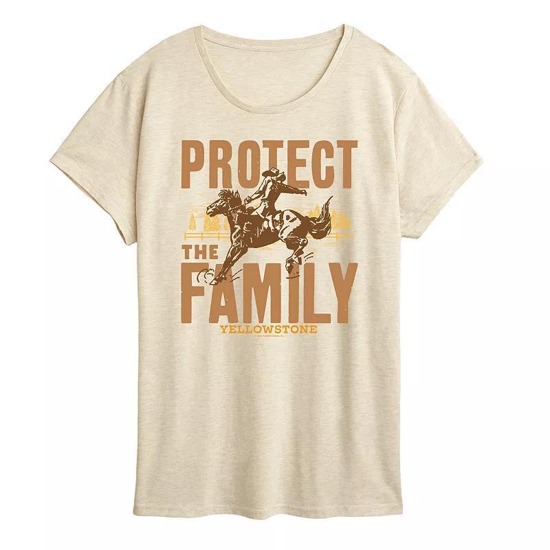 Womens Yellowstone Protect The Family Graphic Tee Brown Product Image