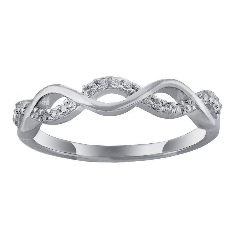 Main and Sterling Sterling Silver Cubic Zirconia Infinity Band Ring, Womens Silver Tone Product Image