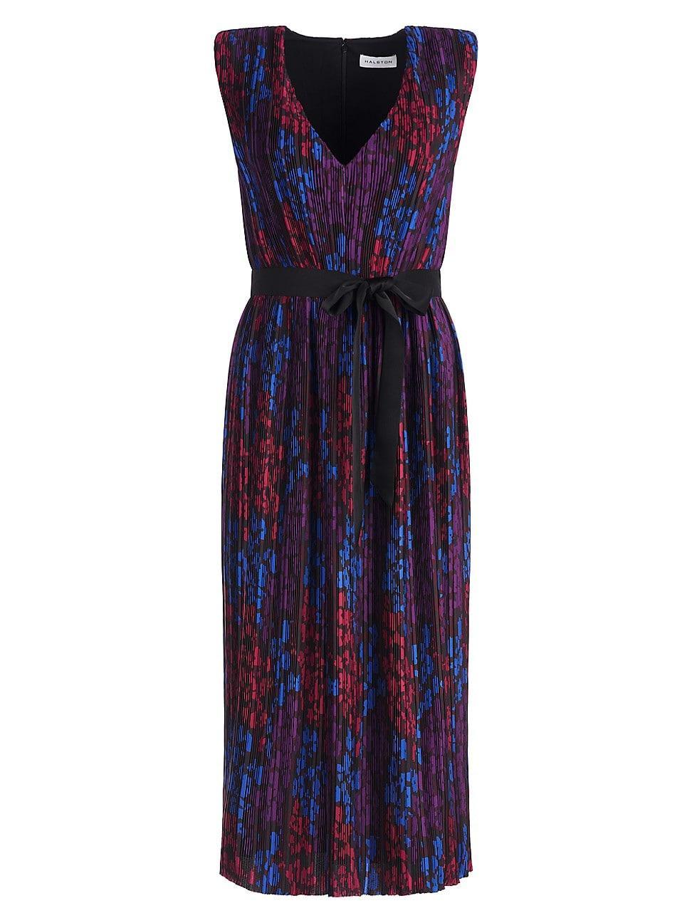 Womens Kieran Floral Pliss Midi-Dress Product Image