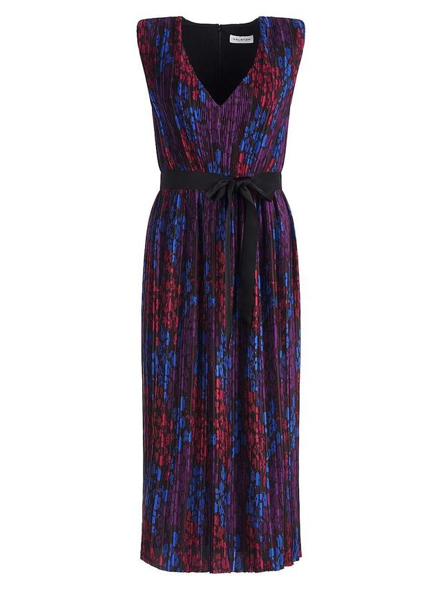 Womens Kieran Floral Pliss Midi-Dress Product Image