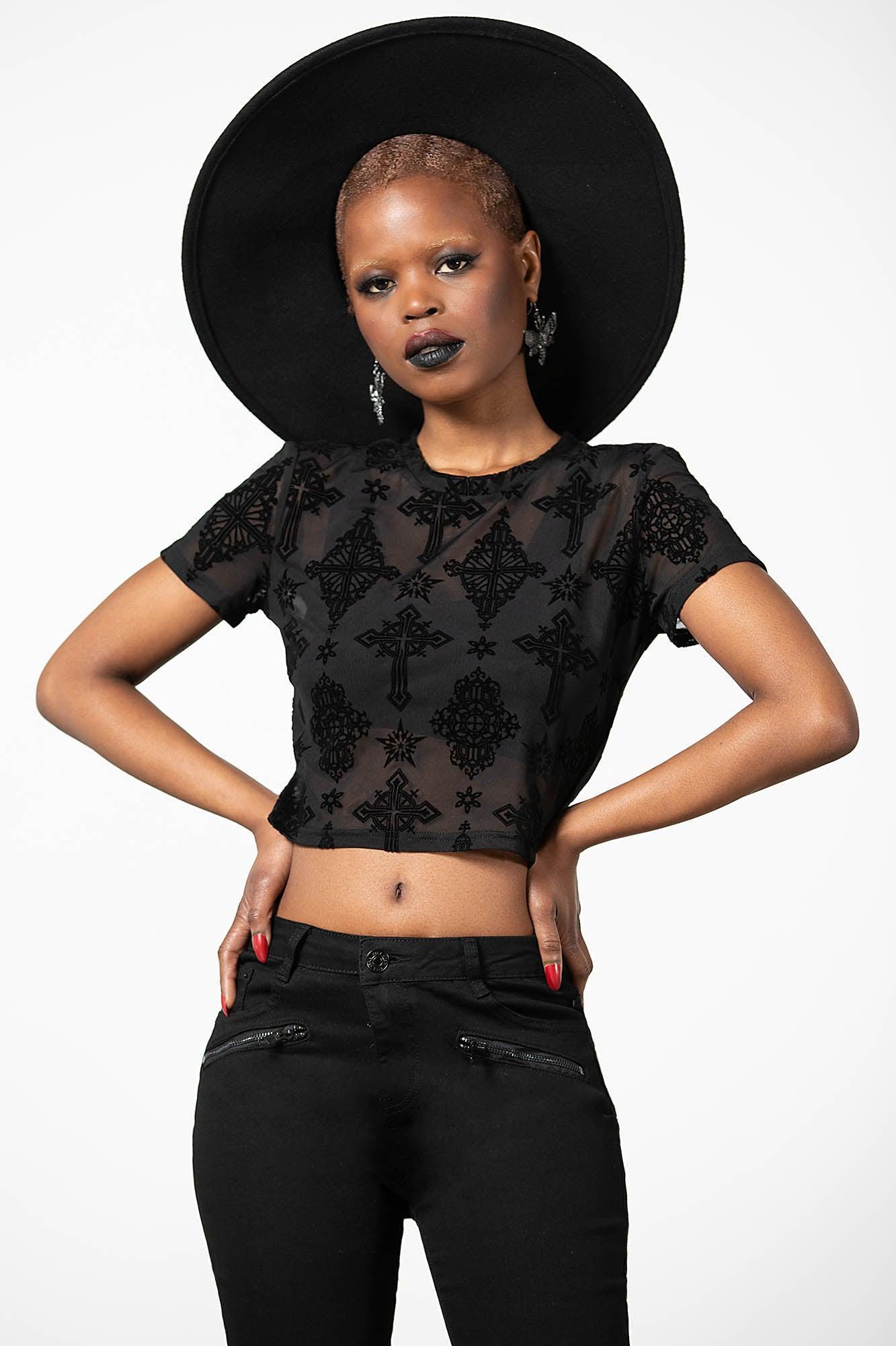 Petra Mesh Crop Top Female Product Image