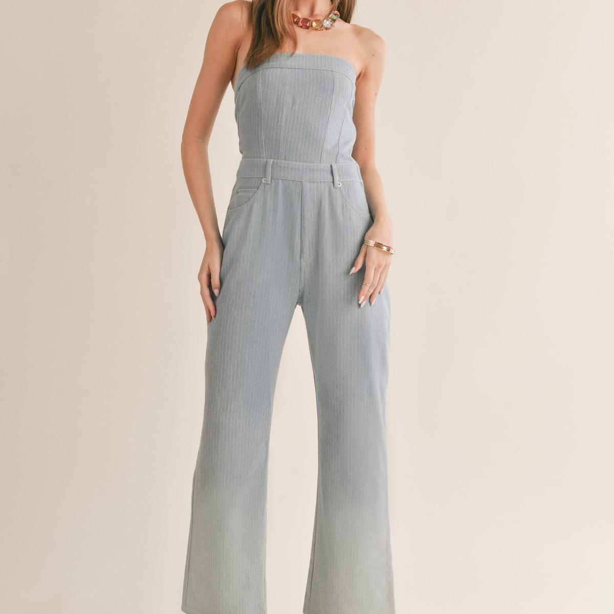 Locals Only Sidezip Denim Jumpsuit Product Image