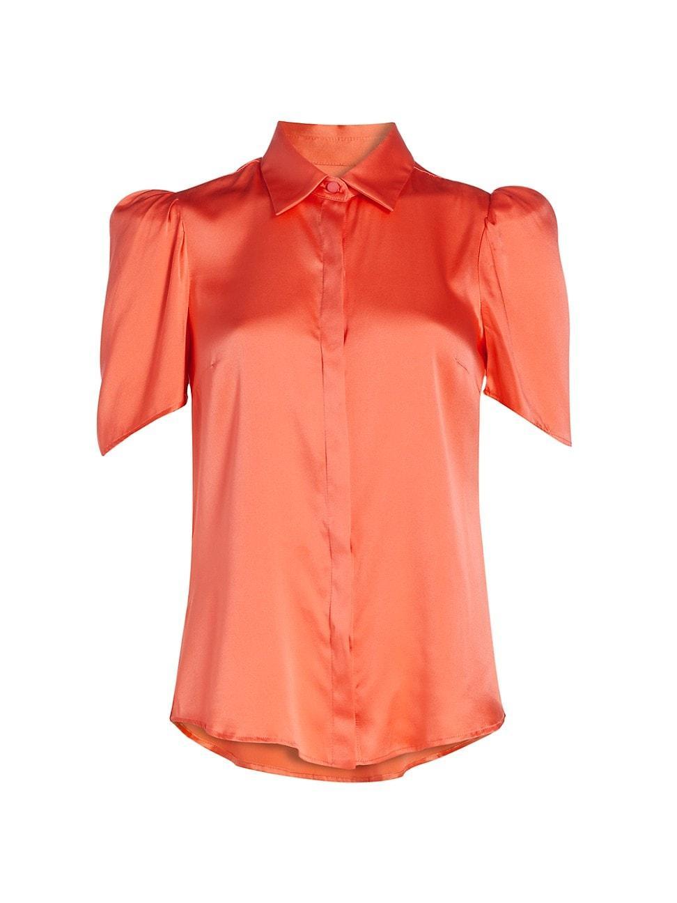 Womens Melinda Short-Sleeve Satin Blouse Product Image