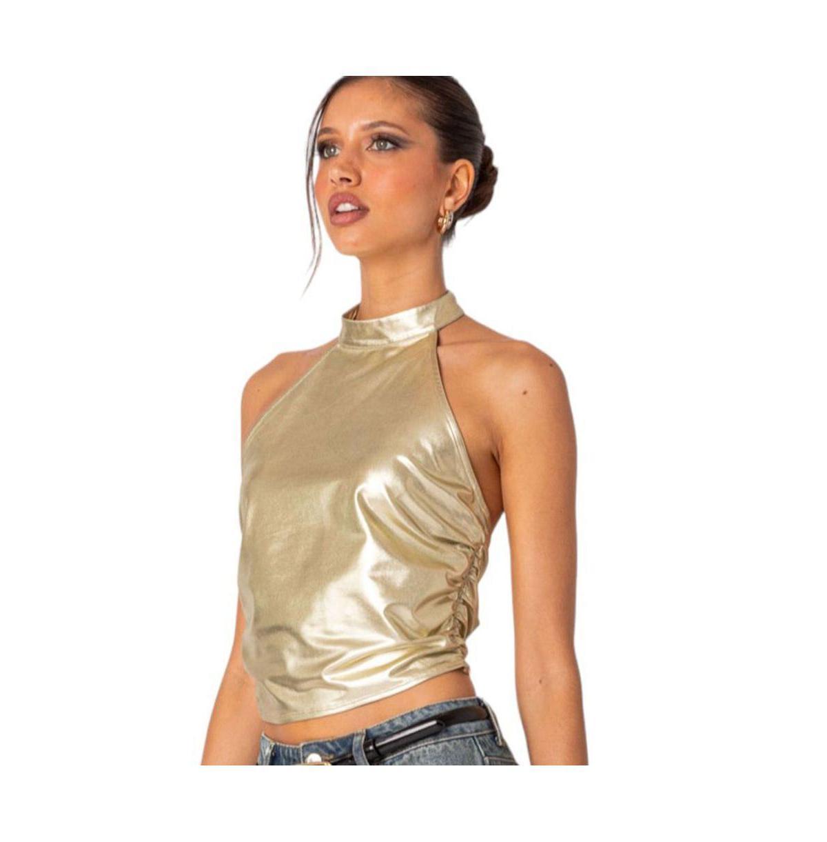 Womens Karter metallic halter top Product Image